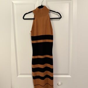 Charlotte Russe Black and Tan Backless Dress
